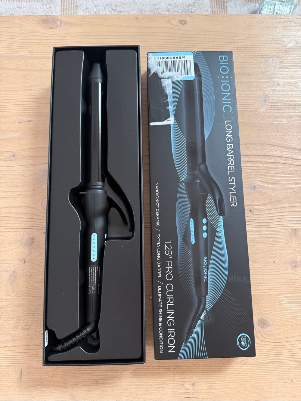 Bio Ionic 1.25" Long Barrel Black Curling Iron - Pro Styler